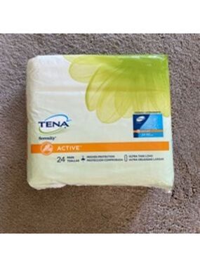 TENA Serenity Active Pads, 24 Count, White/Green